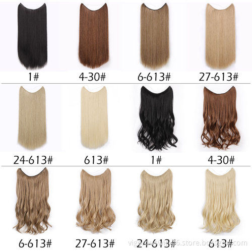 Vigorous Invisible Wire in Hair Extensions Secret Fish Line Hairpieces Long Wavy Straight Real Natural Synthetic